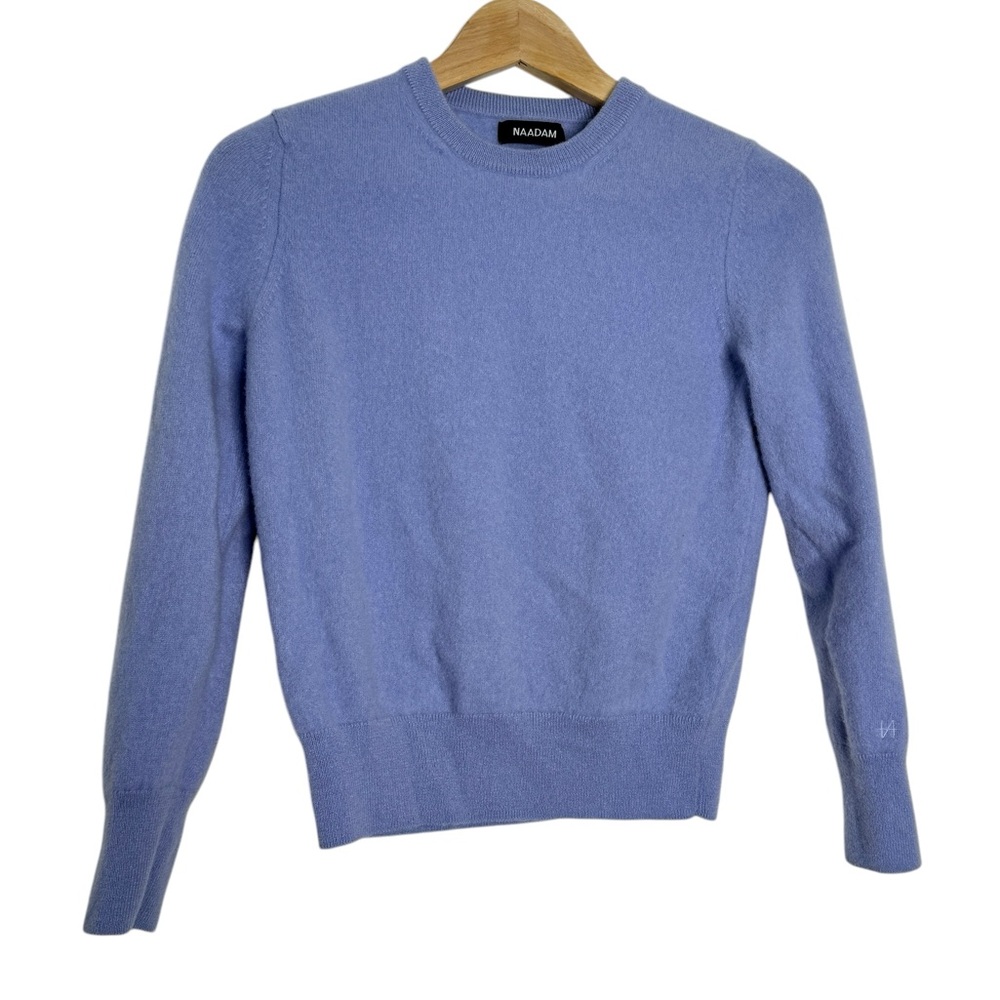 Naadam Crewneck Cashmere Knit Blue Sweater
